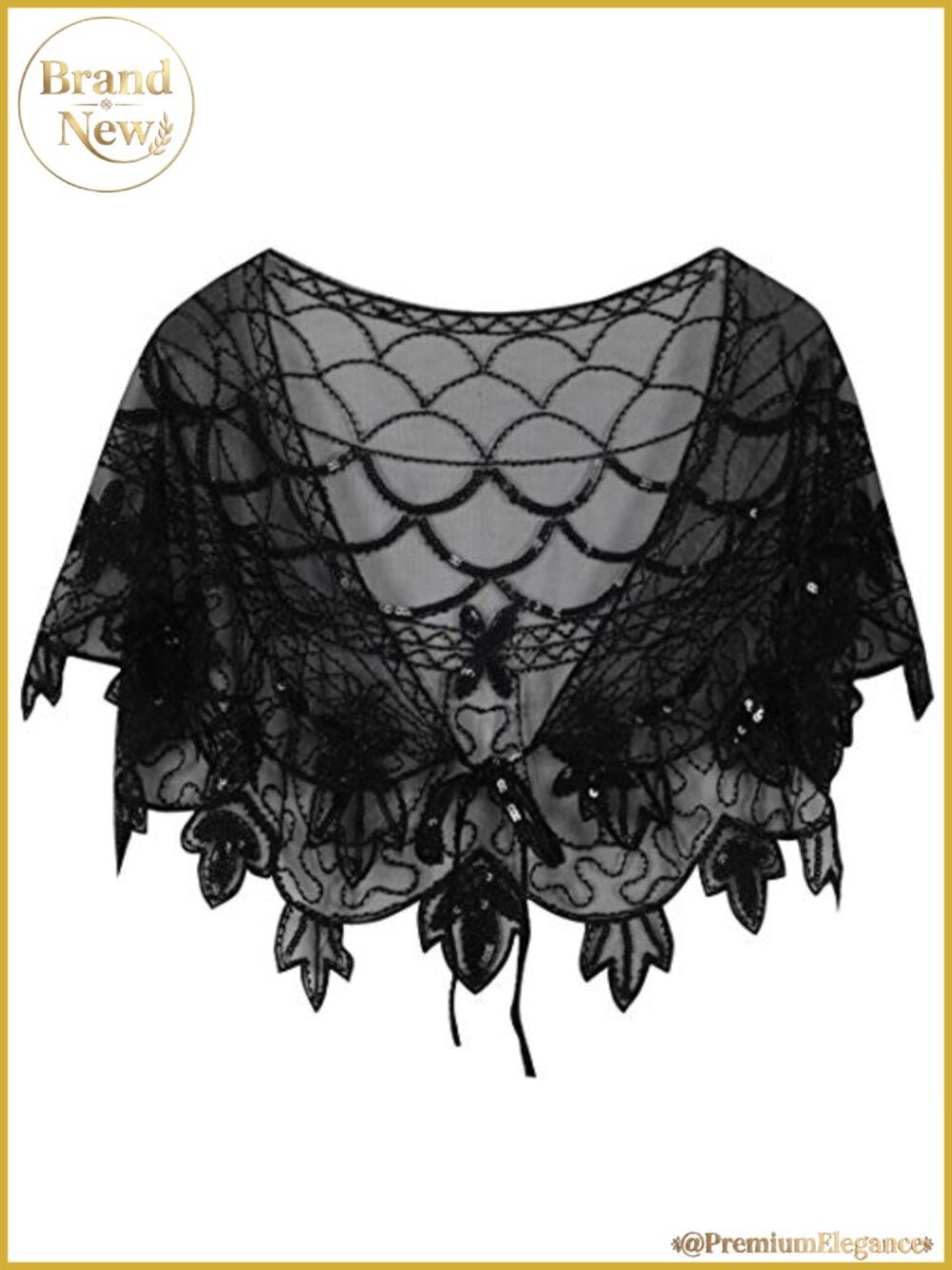 1920s Beaded Flapper Shawl Evening Wrap Bolero Cape 100% Polyester